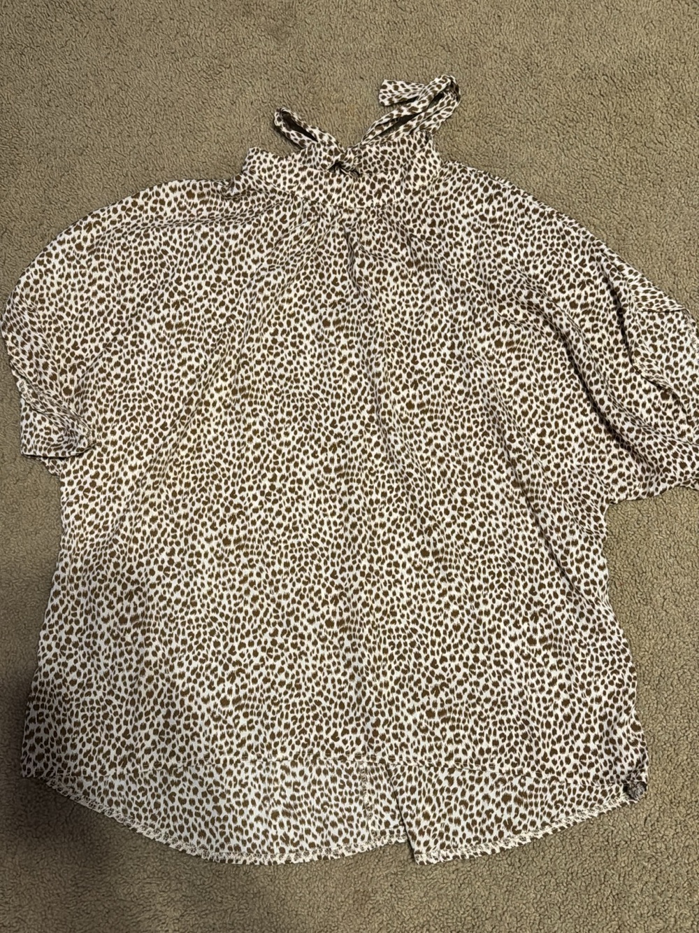 SHEIN Brown and White Animal Print Top